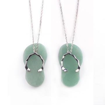 Latest Design Silver Jewelry Necklace Custom Lovely Green Slipper Meaningful Pendants